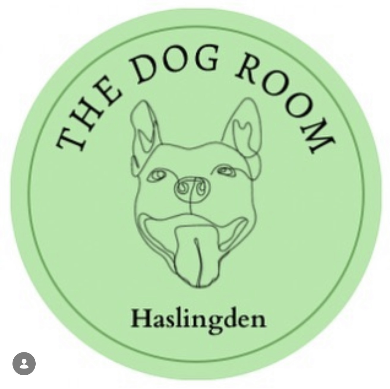 The Dog Room line-art dog logo